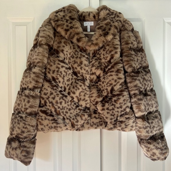 Sofia Vergara Faux Fur Leopard Print Zip Up Super Soft Jacket NWT Size XXL (20) - Picture 1 of 11